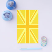 鮮やかな黄色のユニオンチャンネル イギリス国旗背景 チラシ (シングル)