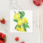 鮮やかな黄色のレモン スタンダードカクテルナプキン (インサイチュ)