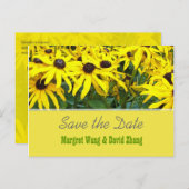 鮮やかな黄色の夏のデイジーの花が日付を保存 案内ポストカード (正面/裏面)