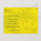 鮮やかな黄色の夏のデイジーの花が日付を保存 案内ポストカード (裏面)