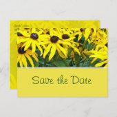 鮮やかな黄色の夏のデイジーの花は日付を保存 案内ポストカード (正面/裏面)