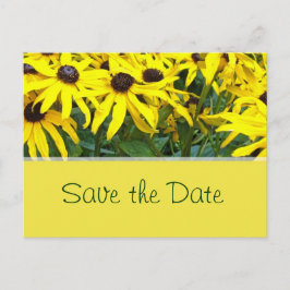 鮮やかな黄色の夏のデイジーの花は日付を保存 案内ポストカード