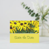 鮮やかな黄色の夏のデイジーの花は日付を保存 案内ポストカード (スタンド正面)