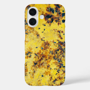 鮮やかな黄色の抽象テクスチャー iPhone 16ケース