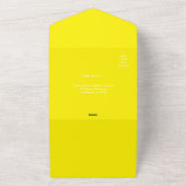 鮮やかな黄色の結婚式招待状 - ミニマルなデザイン オールインワン招待状 (外側)