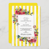 鮮やかな黄色の結婚式招待状 招待状 (正面/裏面)