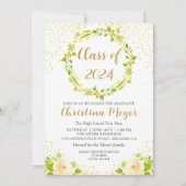 鮮やかな黄色の花園 卒業パーティー 招待状 (正面)