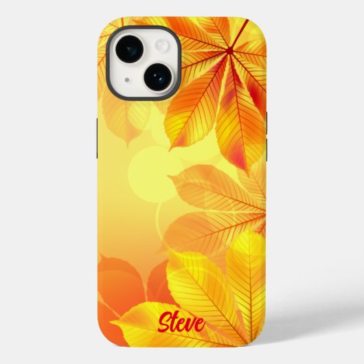 鮮やかな黄色の葉っぱ カスタマイズ可能 Case-Mate iPhoneケース (裏面)