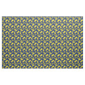 鮮やかな黄色、青王室のバナナスラグ図解入りの、写真付きの ファブリック (ヤード)