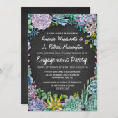 鮮やかな黒板エンゲージメントパーティーの招待状 招待状 (正面/裏面)