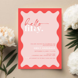 鮮やかな50歳の誕生日パーティー 招待状