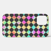 鮮やかな80年代カラーのチェック柄 Case-Mate iPhoneケース (裏面 (横))