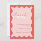 鮮やかな80歳の誕生日パーティー 招待状 (正面)