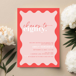 鮮やかな80歳の誕生日パーティー 招待状