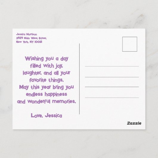 鮮やかな お祭り 楽しい カラフルな 風船 誕生日 ポストカード (裏面)