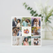 鮮やかな カラフルな おしゃれな コラージュ 8枚 家族 シーズンカード (スタンド正面)