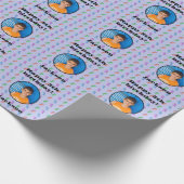 鮮やかな カラフル オーダーメイド フォト テキスト 恐竜 パターン ラッピングペーパー (角)