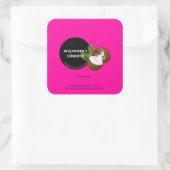 鮮やかな ボールド ホットピンク ココナッツ コキート ボトル スクエアシール (バッグ)