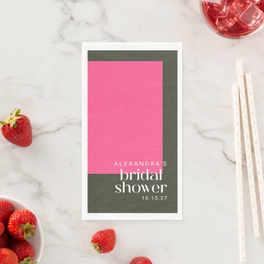 鮮やかな モダン グルーヴィー ピンク 緑色の ブライダルシャワー オーダーメイド (インサイチュ)