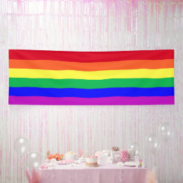 鮮やかなLGBTQクラシックレインボーストライプス 横断幕