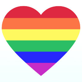 鮮やかなLGBTQレインボーストライプス ハートシール