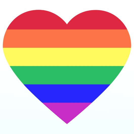鮮やかなLGBTQレインボーストライプス ハートシール