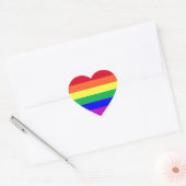 鮮やかなLGBTQレインボーストライプス ハートシール (封筒)