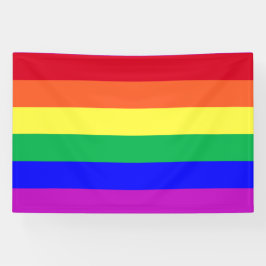 鮮やかなLGBTQ+レインボーストライプス 横断幕