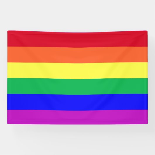 鮮やかなLGBTQ+レインボーストライプス 横断幕 (横)