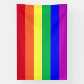 鮮やかなLGBTQ+レインボーストライプス 横断幕 (縦)