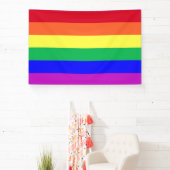 鮮やかなLGBTQ+レインボーストライプス 横断幕 (インサイチュ)