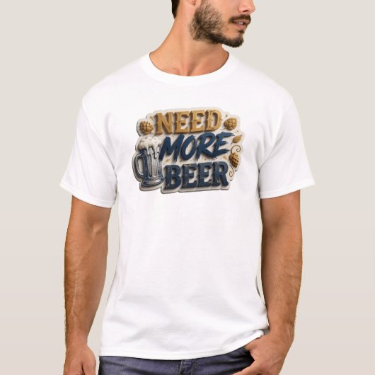 鮮やかなNEED MORE BEER グラフィックTシャツ Tシャツ (正面)