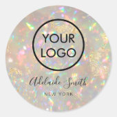 鮮やかなopalのロゴ ラウンドシール (正面)