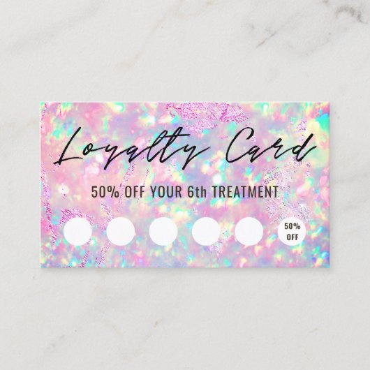 鮮やかなopalテクスチャロイヤリティカード 名刺 (正面)