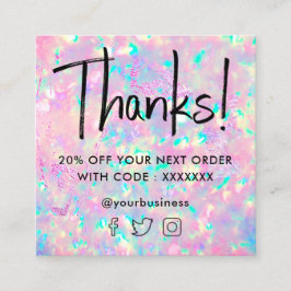 鮮やかなopalテクスチャ割引カード スクエア名刺