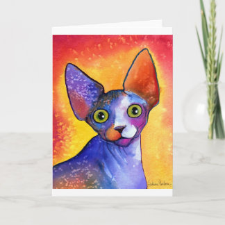 鮮やかなsphynx猫3の絵画 カード