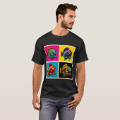 鮮やかなX-Eyedモンスターフィッシュ ポップアート Tシャツ (正面フル)