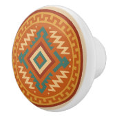 鮮やかなZapotecダイヤモンドジオメトリキャビネットのノブの引っ張り セラミックノブ (右)