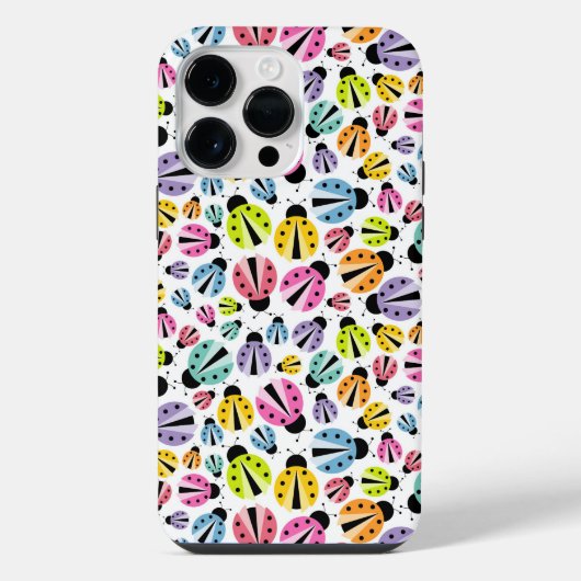 鮮やかに彩られた可愛いテントウムシ iPhoneケース (裏面)