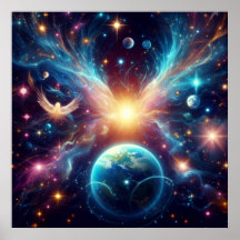 鮮やかに詳細な24x24の壁の宇宙