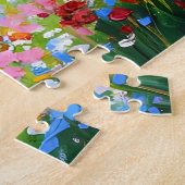 鮮やかの山絵を描の山のワイルドフラワーキャビンアート ジグソーパズル (側面)