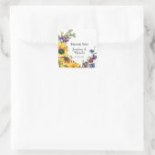 鮮やかひまわり野の花ありがとう結婚 スクエアシール (バッグ)