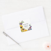 鮮やかひまわり野の花ありがとう結婚 スクエアシール (封筒)