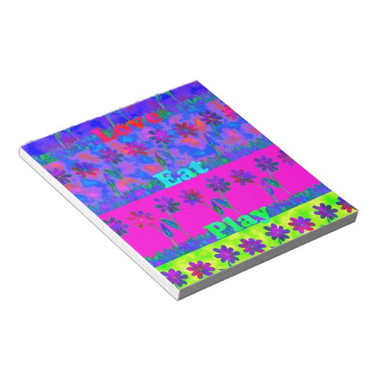 鮮やかやる気を起こさせる食べラヴ&遊アートプリント ノートパッド (アングル)