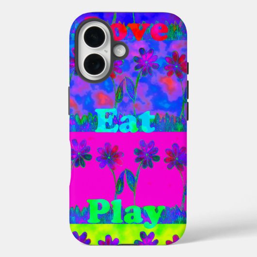 鮮やかやる気を起こさせる食べラヴ&遊アートプリント Case-Mate iPhoneケース (裏面)