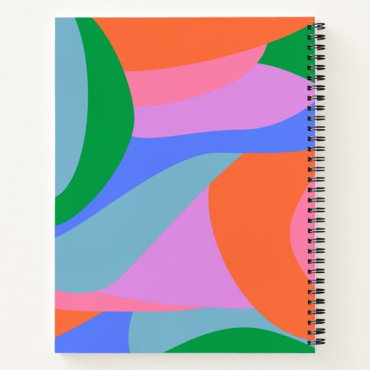 鮮やかよくはしゃぐ抽象芸術パーソナライズされた ノートブック (裏面)