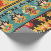 鮮やかアステカ部幾何学 ラッピングペーパー (角)