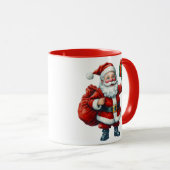鮮やかイラストレーション付きサンタクロース マグカップ (正面右)