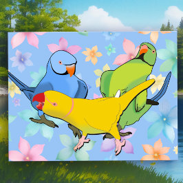 鮮やかインディアンリンネックよくはしゃぐインコ ポストカード