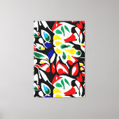 鮮やかウォータードロップジオメトリ、抽象芸術ウォールアート キャンバスプリント (正面)